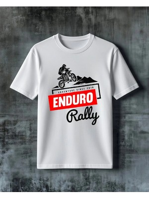 Comvicho Enduro Rally Baskılı Oversize Tişört