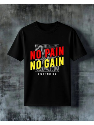 Comvicho No Pain No Gain Baskılı Oversize Tişört