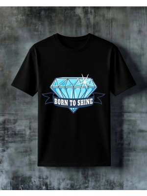 Comvicho Born To Shine Elmas Baskılı Oversize Tişört
