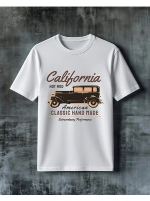 Comvicho California Hot Rod Klasik Baskılı Oversize Tişört