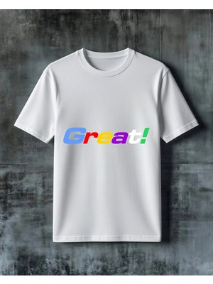 Comvicho Grea Renkli Logo Baskılı Oversize Tişört