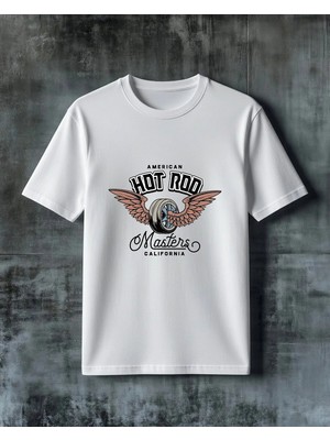 Comvicho American Hot Rod Masters Baskılı Oversize Tişört