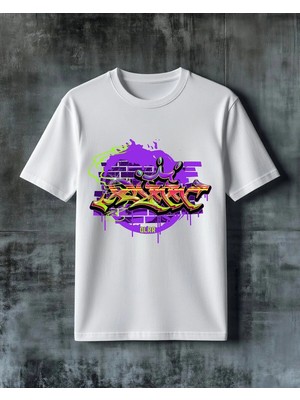 Comvicho Graffiti Renkli Sanat Baskılı Oversize Tişört