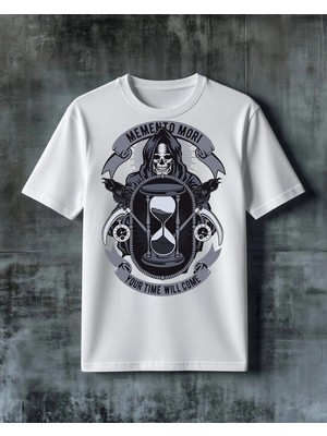Comvicho Memento Mori Olez Baski Baskılı Oversize Tişört