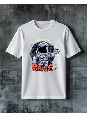 Comvicho Space Astronot Baskılı Oversize Tişört