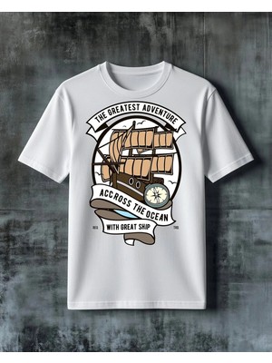 Comvicho Greatest Adventure Gemi Baskılı Oversize Tişört