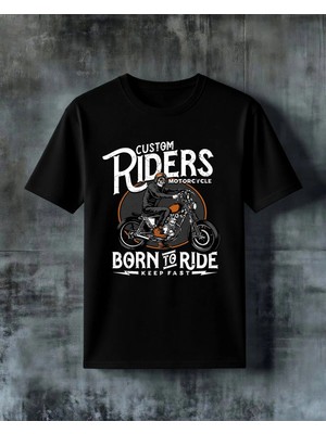 Comvicho Custom Motorcycle 3 Baskılı Oversize Tişört