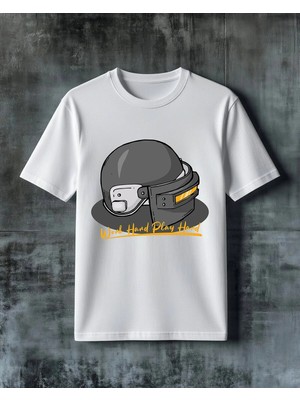 Comvicho Work Hard Play Hard Gaming Baskılı Oversize Tişört