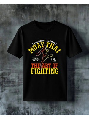 Comvicho Muay Thai Savasci Baskılı Oversize Tişört