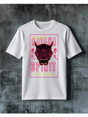 Comvicho Katana Spirit Demon Kafa Baskılı Oversize Tişört