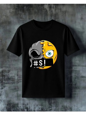Comvicho Si Logo Kuru Kafa Baskılı Oversize Tişört