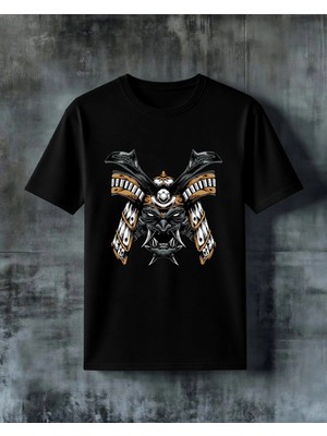 Comvicho Samurai Maske Baskılı Oversize Tişört