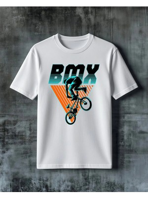 Comvicho Bmx Bisiklet Stunt Baskılı Oversize Tişört