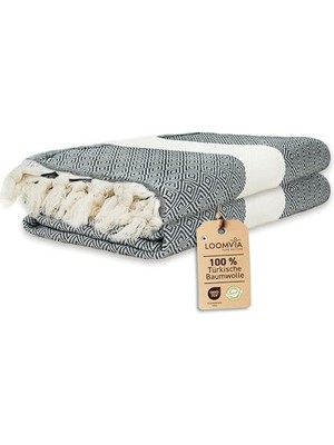 Esranın Dünyası 4'lü Paket -%100 Pamuk Peştamal 100X180 Cm, Havuz ve Plaj Havlusu, Spor Havlusu, Hızlı Kurur ve Koku Yapmaz, Emici, Hafif ve Kompakt, Siyah