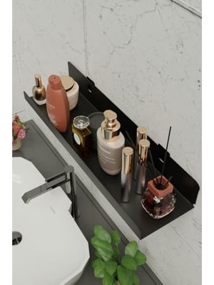 Esranın Dünyası 3m Ultra Güçlü Yapışkanlı Siyah Çok Amaçlı Organizer Raf, Banyo Askısı ve Banyo Rafı MT95SD