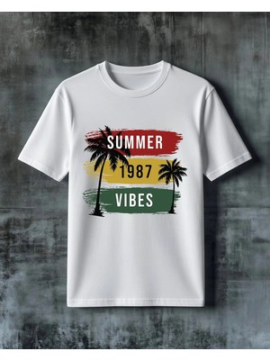 Comvicho Summer Vibes Baskılı Oversize Tişört