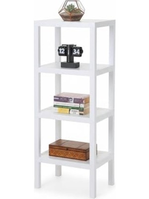 Esranın Dünyası Deconox 4 Katlı Köşe Rafı | Banyo, Mutfak ve Kiler Için Yer Tasarruflu Organizer | Çok Amaçlı Plastik Raf | 4 Farklı Renk Seçeneği (38X29X100CM) (Beyaz)