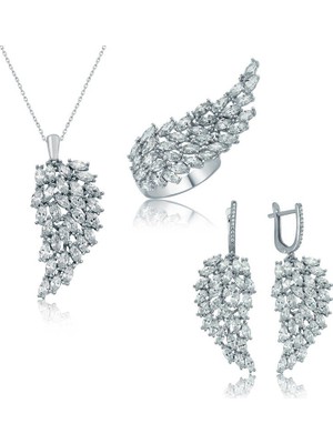 DMR Elegance Gümüş Melek Kanadı Kadın Set