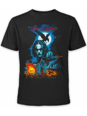 Comvicho The Crow Baskılı Siyah Tişört