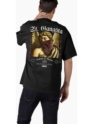 Comvicho Unisex STREETWEAR76 Tasarım Baskılı Oversize T-Shirt