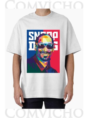 Comvicho Unisex Snoop Dogg V3 Tasarım Baskılı Oversize Tişört