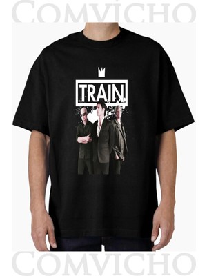 Comvicho Unisex Traın V1 Tasarım Baskılı Oversize Tişört