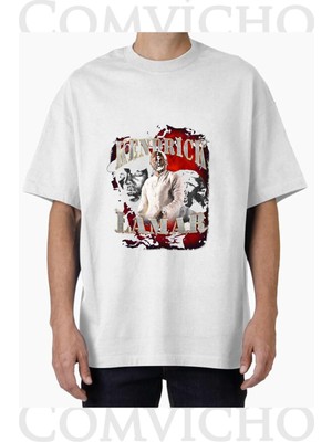 Comvicho Unisex Kendrıck V1 Tasarım Baskılı Oversize Tişört