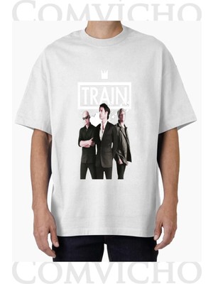 Comvicho Unisex Traın V1 Tasarım Baskılı Oversize Tişört