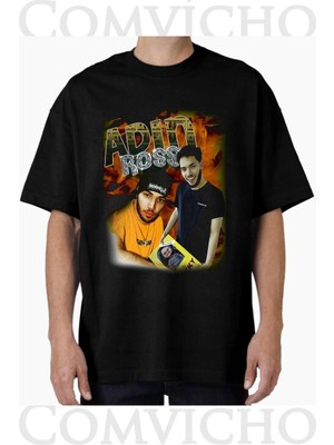 Comvicho Unisex Adın Ross V1 Tasarım Baskılı Oversize Tişört