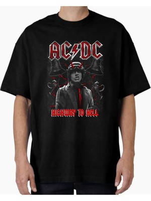 Comvicho Unisex Acdec3 Tasarım Baskılı Oversize T-Shirt