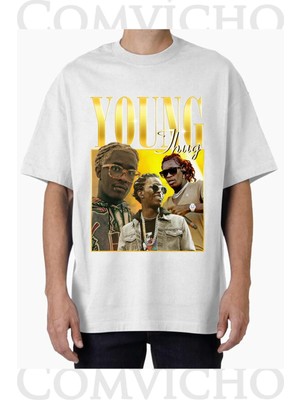 Comvicho Unisex Young V6 Tasarım Baskılı Oversize Tişört