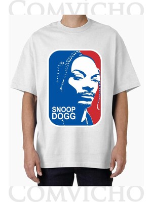 Comvicho Unisex Snoop Dogg V6 Tasarım Baskılı Oversize Tişört