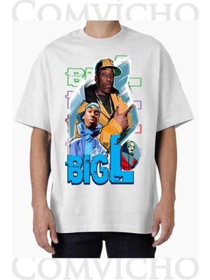 Comvicho Unisex Biggie V5 Tasarım Baskılı Oversize Tişört