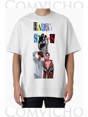 Comvicho Unisex Harry V1 Tasarım Baskılı Oversize Tişört