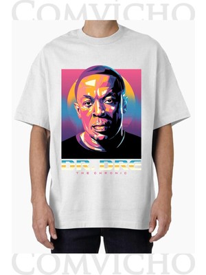 Comvicho Unisex Dr.dre V1 Tasarım Baskılı Oversize Tişört