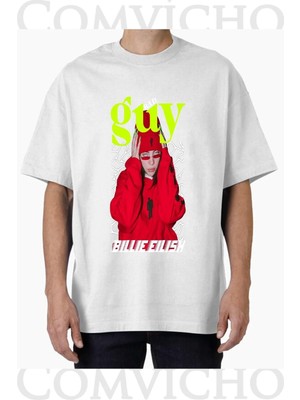 Comvicho Unisex Bıllıe V2 Tasarım Baskılı Oversize Tişört