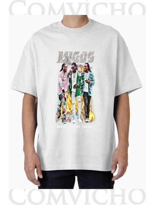 Comvicho Unisex Mıgos V2 Tasarım Baskılı Oversize Tişört