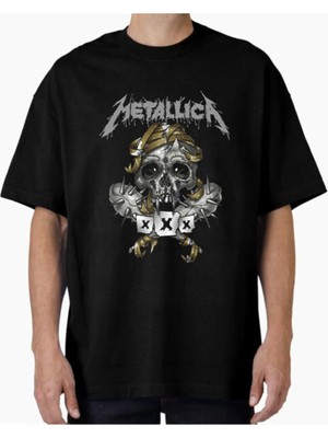 Comvicho Unisex METAL896 Tasarım Baskılı Oversize T-Shirt