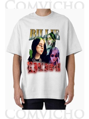 Comvicho Unisex Bıllıe V9 Tasarım Baskılı Oversize Tişört