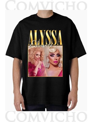 Comvicho Unisex Alyssa V1 Tasarım Baskılı Oversize Tişört