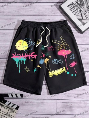 Tarzsokak Y2K Unisex Yaz Şort Bermuda Harajuka Anime Retro KOD-11459