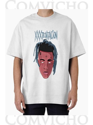 Comvicho Unisex Xxxtentacıon V4 Tasarım Baskılı Oversize Tişört
