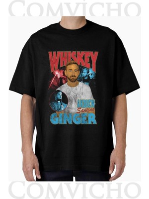 Comvicho Unisex Whıskey V1 Tasarım Baskılı Oversize Tişört
