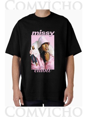 Comvicho Unisex Missy V1 Tasarım Baskılı Oversize Tişört