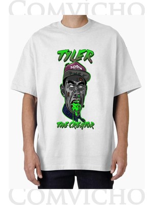 Comvicho Unisex Tyler V2 Tasarım Baskılı Oversize Tişört