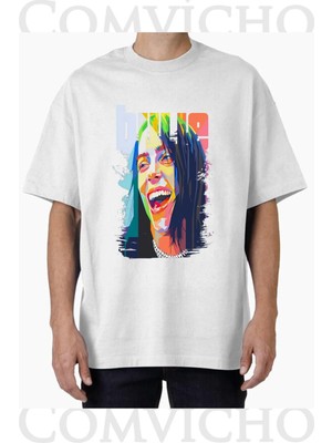Comvicho Unisex Bıllıe V1 Tasarım Baskılı Oversize Tişört