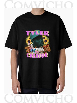 Comvicho Unisex Tyler Creator V1 Tasarım Baskılı Oversize Tişört