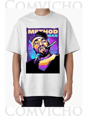 Comvicho Unisex Method Man V1 Tasarım Baskılı Oversize Tişört