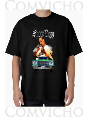 Comvicho Unisex Snoop Dogg V12 Tasarım Baskılı Oversize Tişört