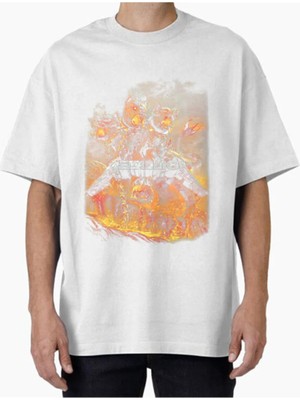 Comvicho Unisex METALLICA19 Tasarım Baskılı Oversize T-Shirt